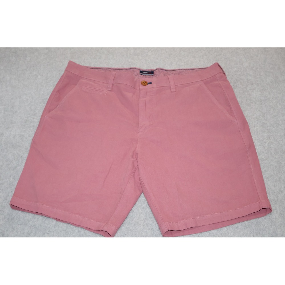 johnnie-O Golf Shorts Mens 33 Pink Chino Stretch Casual Flat Front 8" Inseam - Picture 1 of 8